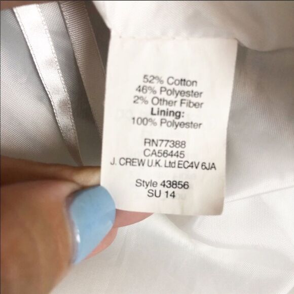 J. CREW | Bold Stripe Mini Skirt Metallic Gold, White, Denim Blue Women’s Size 6 - Picture 5 of 7